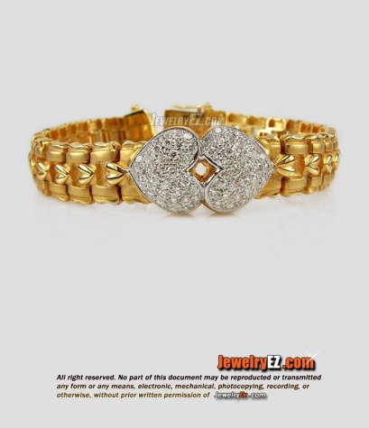 สร้อยแขนเพชรแท้ หัวใจคู่ ใส่เล่นค่ะ ตัวเรือนทองหนา สวยดีค่ะ