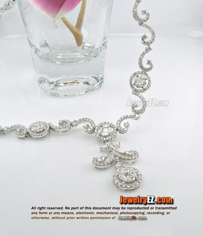 สร้อยคอเพชรแท้ 3.90 กะรัต F color/vvs1 (น้ำ98) เพชรเบลเยี่ยมเหลี่ยมสวย น้ำขาวไฟดี เลิศสุดๆ