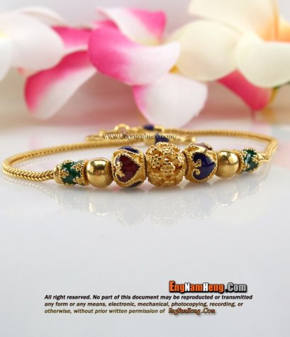 สร้อบแขนทอง 96.5% น้ำหนัก 2 สลึง ลงยาสวยค่ะ