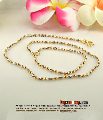 สร้อยคอทอง 96.5% เม็ดแตงชุบสีเหมือนทองเคอิตาลีค่ะ