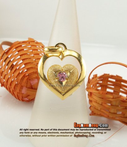 จี้ทองแท้ 99.99 เปอร์เซ็นต์ ฝังพลอยม่วง สวยน่าใส่ค่ะ