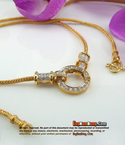 สร้อยคอทอง 96.5% หัวท้ายประดับเพชรแท้ สวยน่ารักค่ะ