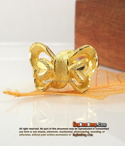 แหวนทองคำแท้ 96.5 เปอร์เซ็นต์ น้ำหนัก 2 สลึงค่ะ รูปโบว์น่ารักค่ะ