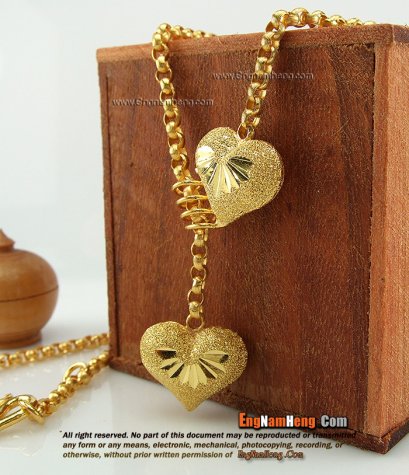 สร้อยคอทอง 96.5% มีจี้หัวใจในตัว น้ำหนัก 1 บาทค่ะ