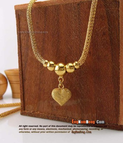 สร้อยคอทอง 96.5 เปอร์เซ็นต์ น้ำหนัก 1 บาท ห้อยจี้หัวใจ สร้อยลายแปดเสา แบบเรียบร้อยค่ะ