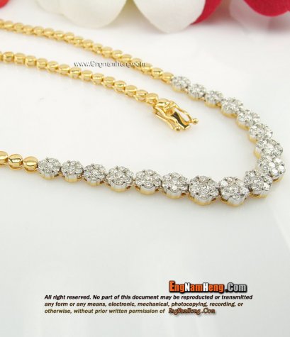 สร้อยคอเพชร 3.24 กะรัต ใส่สวย เพชรน้ำดี วิบวับ ค่ะ (K116)