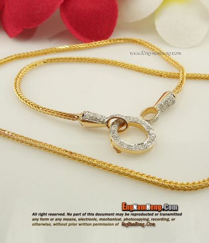 สร้อยคอทอง 96.5% หัวท้ายเพชรแท้ เบลเยี่ยมคัท ห้อยพระสวยๆ ค่ะ