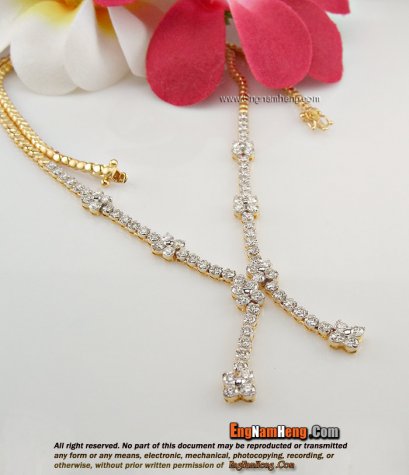 สร้อยคอเพชรแท้ เบลเยี่ยมคัท น้ำ 97 VVS1 ใส่แล้วสวยหวานมากๆค่ะ