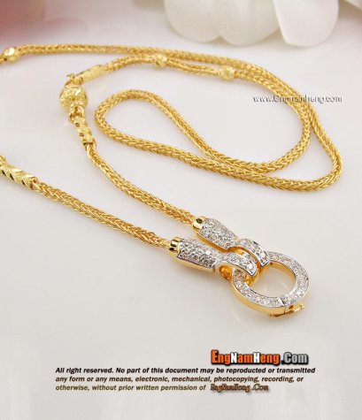 สร้อยคอเพชร เบลเยี่ยมคัท สร้อยคอลายสี่เสาตัน น่ารัก แข็งแรงค่ะ