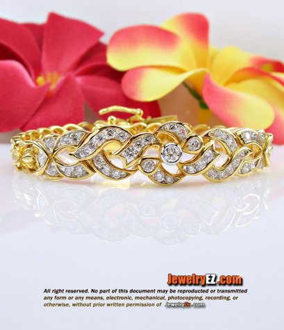 สร้อยแขนเพชรแท้ F Color VVS น้ำหนักเพชรรวม 2.01 กะรัตค่ะ