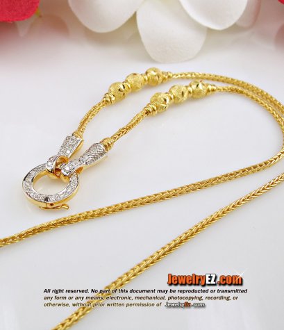 สร้อยคอทอง 96.5% หัวท้ายเพชรแท้ เบลเยี่ยมคัท ใส่สวยมากๆค่ะ