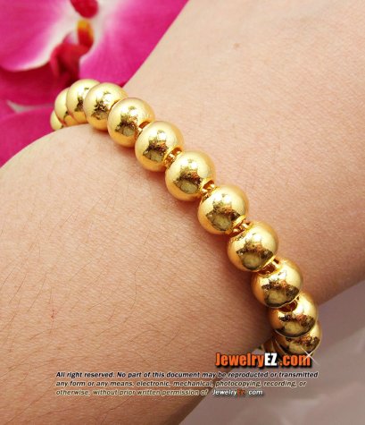 สร้อยแขนทองคำแท้96.5% เม็ดประคำเกลี้ยงเงางาม น้ำหนัก 3 บาท