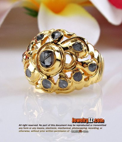 แหวนเพชรซีก ไทยโบราณ เพชรแท้ทองแท้งานเก่าถึงยุค