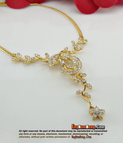 สร้อยคอเพชร เบลเยี่ยมคัท ใส่สวยหวานค่ะ