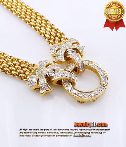 สร้อยคอทอง 96.5 เปอร์เซ็นต์ หัวท้ายเพชรแท้เบลเยี่ยมคัท รูปโบว์น่ารัก ไม่เหมือนใครค่ะ