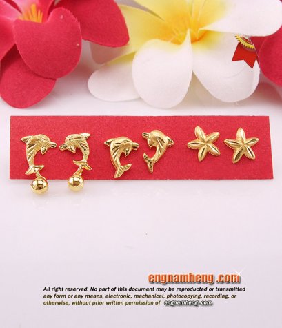 ต่างหูทอง 96.5 เปอร์เซ็นต์ น้ำหนัก 1.9 กรัม (ครึ่งสลึง) น่ารักน่าใส่ค่ะ