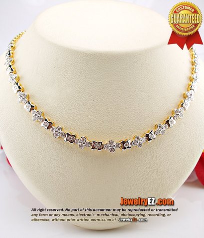 สร้อยคอเพชร 1.78 กะรัต เพชรเบลเยี่ยมคัท F-Color/VVS1 (น้ำ98) รูปแบบสวยเก๋ น่ารักค่ะ