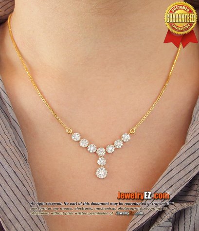 สร้อยคอเพชร เบลเยี่ยมคัท เพชรประกบสวยมากค่ะ แลดูเหมือนใส่เพชรเม็ดใหญ่ค่ะ