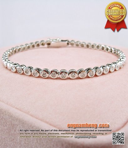 สร้อยแขนเพชรแท้ เบลเยี่ยมคัท G-Color/VVS1 เพชรขาวจั้ว เล่นไฟวิ้งๆค่ะ