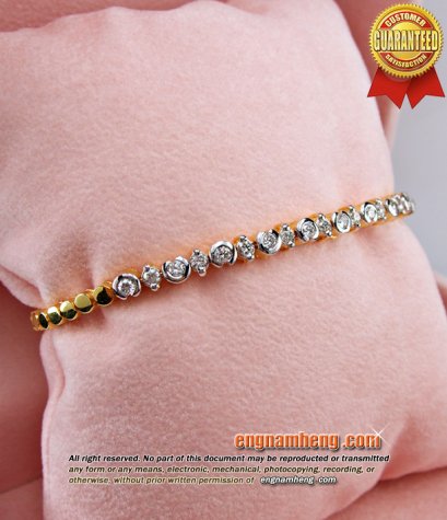 สร้อยแขนเพชร เบลเยี่ยมคัท G-Color/VVS1 ขนาดน่ารักใส่ได้ทู๊กวันค่ะ