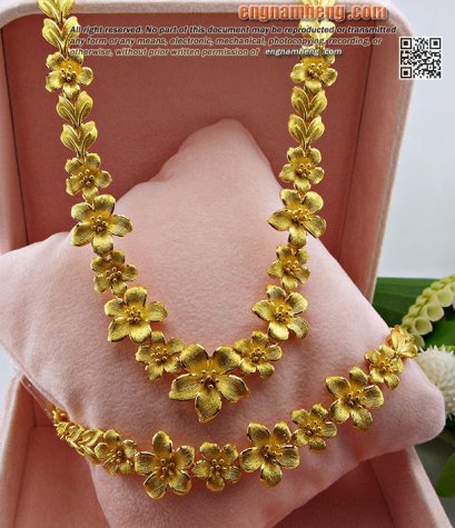 สร้อยคอทอง 96.5% ชุดเชตดอกไม้ งานละเอียดปราณีต สวยมากๆค่ะ ค่ากำเหน็จไม่แพงคร้า