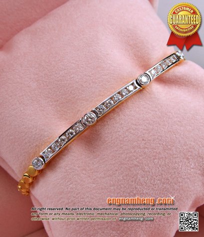 สร้อยแขนเพชร เบลเยี่ยมคัท G-Color/VVS1 น้ำหนัก 1.03 กะรัต แบบเรียบร้อยใส่สวยน่ารักค่ะ