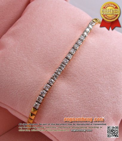 สร้อยแขนเพชร เบลเยี่ยมคัท G-Color/VVS1 น้ำหนักเพชร 1.16 กะรัต เพชรสวยทุกเม็ดค่ะ น้ำไว ใส่ได้ทุกวันค่ะ