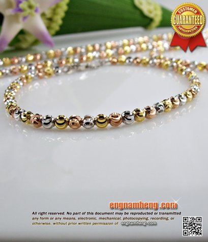 สร้อยแขนทองเคอิตาลี 18K (750) ลายยินตันแกะลาย 3 สีค่ะ