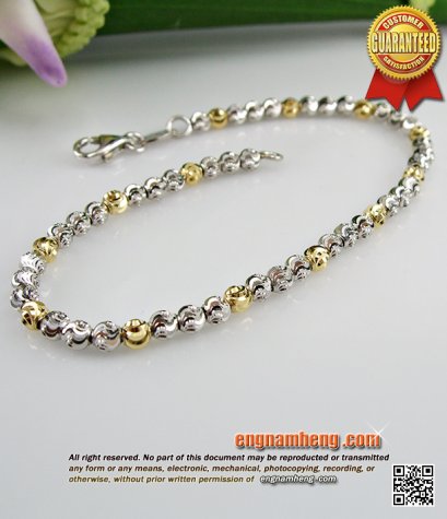 สร้อยข้อมือทองเคอิตาลี 18K (750) ลายยินตันแกะ 2 สี สวยน่ารักค่ะ