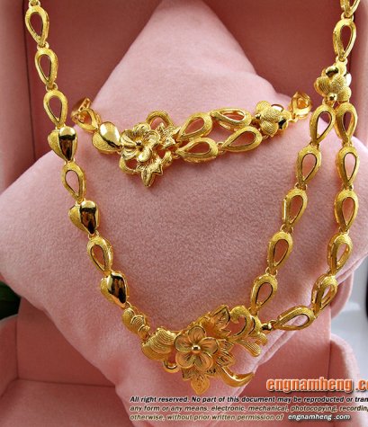 สร้อยคอทอง 96.5% เซ็ตดอกไม้สวยๆ มาใหม่ค่ะ งานสวยปราณีตค่ะ