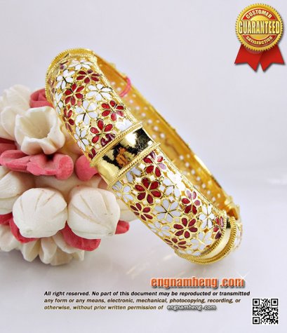 กำไลข้อมือทอง 96.5% น้ำหนัก 2 บาทค่ะ งานลงยาสวย ละเอียดมากๆค่ะ