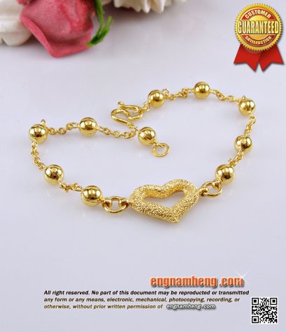 สร้อยแขนทอง 96.5% น้ำหนัก 1 สลึง (3.8 กรัม ) ลายหัวใจสวยหวานค่ะ