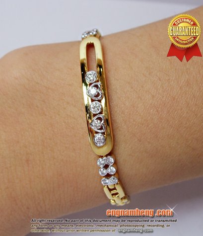 สร้อยแขนเพชรเบลเยี่ยมคัท G-Color/VVS1 เพชรกลิ้งได้ค่ะ รูปแบบแปลกใหม่ ใส่สวยน่ารักๆค่ะ