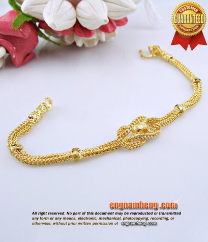 สร้อยแขนทอง 96.5% น้ำหนัก 7.6 กรัม (2 สลึง) ลายสี่เสาตัน ลายสวยและแข็งแรงค่ะ