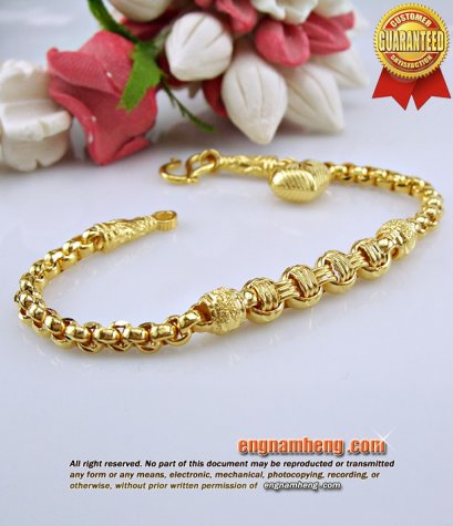 สร้อยแขนทอง 96.5% น้ำหนักทอง 7.6 กรัม (2 สลึง) ลายผ่าหวายอิตาลีค่ะ ตัดเงาวิบวับ ใส่สวยน่ารักค่ะ