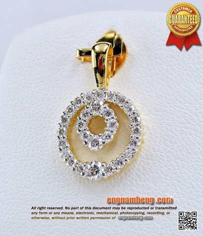 จี้เพชรเบลเยี่ยมคัท น้ำ 98 (F-Color/VVS1) น้ำหนักเพชร 0.52 กะรัต ทรงกลม 2 ชั้นน่ารักค่ะ เพชรสวยเล่นไฟวิ้งๆ น่าใส่ค่ะ