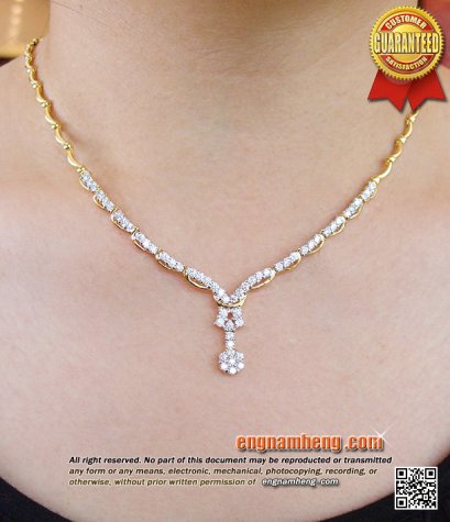 สร้อยคอเพชรเบลเยี่ยมคัทน้ำ 98 (F-Color/VVS1) น้ำหนักเพชร 2.42 กะรัต แบบสวยน่ารัก ใส่สวยๆค่ะ