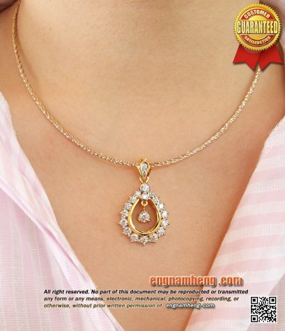 จี้เพชร เบลเยี่ยมคัท G-Color/VVS1 รูปทรงหยดน้ำ ตัวเรือนทอง สวยหวานหรูหราไฮโซ เพชรสวยเป็นน้ำเป็นเนื้อค่ะ