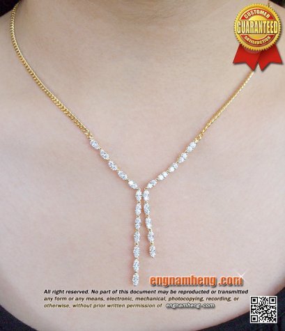 สร้อยคอเพชรเบลเยี่ยมคัท น้ำ 98 (F-Color/VVS1) น้ำหนักเพชร 1.53 กะรัต แบบน่ารักไม่ซ้ำใคร ใส่ได้ทุกวัน สวยๆค่ะ