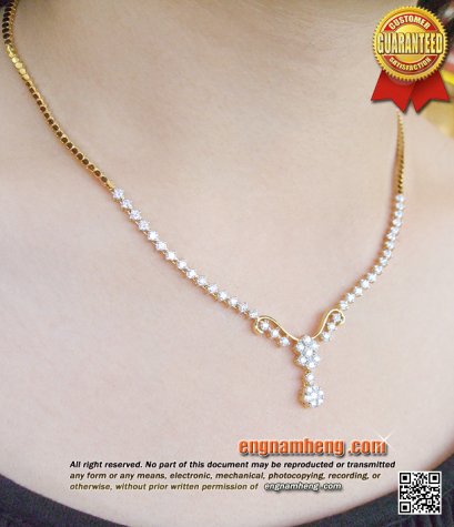 สร้อยคอเพชรเบลเยี่ยมคัทน้ำ 98 (F-Color/VVS1) น้ำหนักเพชร 1.98 กะรัต สวยน่ารักราคาไม่แพงค่ะ