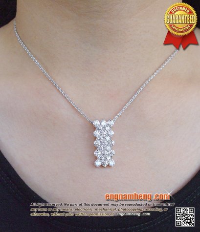 จี้เพชรเบลเยี่ยมคัท น้ำ 98 F-Color/VVS น้ำหนักเพชรรวม 3.55 กะรัต สวยวิ๊งเชียวค่ะ