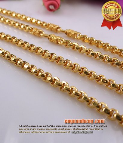 สร้อยคอทอง 96.5% น้ำหนักทอง 2 บาท (30.4 กรัม) ความยาว 24 นิ้ว เพิ่มห่วงสำหรับห้อยพระได้ 3 องค์ค่ะ