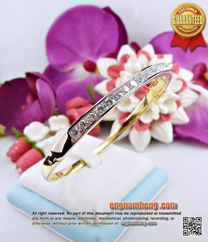 กำไลเพชรเบลเยี่ยมคัท น้ำ98 F-Color/VVS น้ำหนักเพชรรวม 2.76 กะรัต เพชรขาวสวยใส ใส่ได้ทุกวันค่ะ