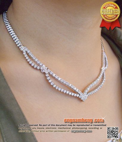 สร้อยคอเพชรเบลเยี่ยมคัท น้ำ98 F-Color/VVS 6.93 กะรัต สวยหรูหราใส่ออกงาน สวยเนี้ยบค่ะ