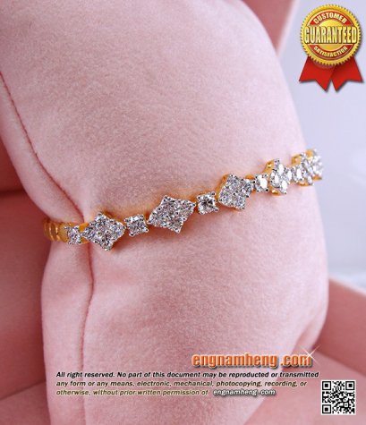 สร้อยแขนเพชรเบลเยี่ยมคัท เพชรขาวสวยใส น้ำ98 F-Color/VVS เพชรสวยเป็นน้ำเป็นเนื้อ ราคาขายส่งค่ะ