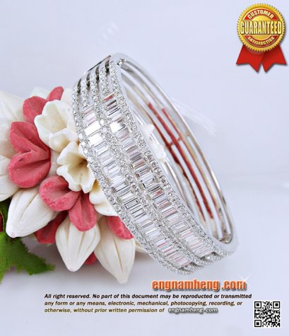 DB113 กำไลเพชรเบลเยี่ยมคัท น้ำ 98 F-Color/VVS น้ำหนักเพชรรวม 8.35 กะรัต เพชรขาวโอโม สวยจริงๆค่ะ