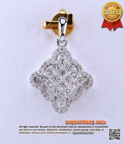 จี้เพชรเบลเยี่ยมคัท น้ำ 97 G-Color/VVS น้ำหนักเพชรรวม 84 ตังค์ ขนาดน่ารักค่ะ