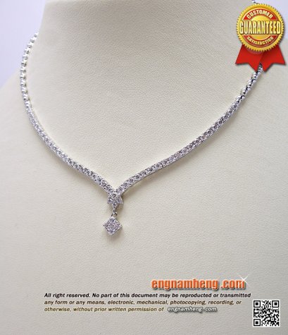 สร้อยคอเพชรเบลเยี่ยมคัท น้ำ98 F-Color/VVS น้ำหนักเพชรรวม 1.80 กะรัต ใส่ออกงานได้สวยน่ารักดีค่ะ