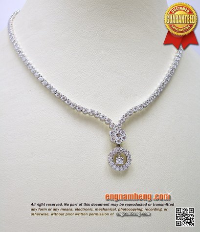 สร้อยคอเพชรเบลเยี่ยมคัท น้ำ98 F-Color/VVS น้ำหนักเพชรรวม 3.27 กะรัต สวยหวานน่ารักใสๆค่ะ