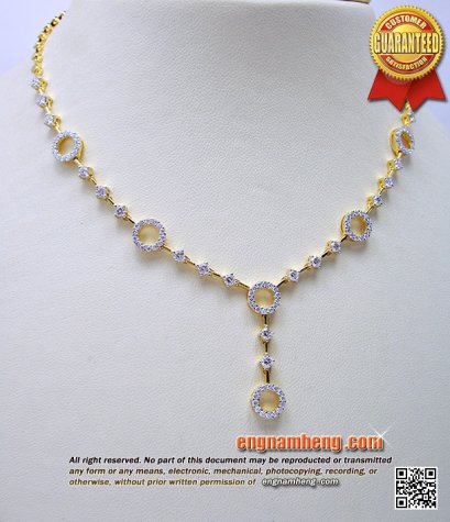 สร้อยคอเพชรเบลเยี่ยมคัท น้ำ98 F-Color/VVS น้ำหนักเพชรรวม 1.92 กะรัต ดีไซน์วัยรุ่นสวยเก๋ น่ารักดีค่ะ